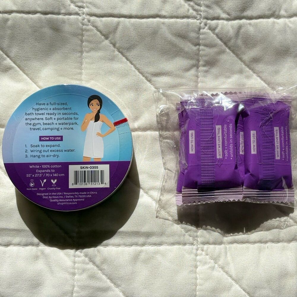 AOA Studio Compressed Towel Travel Bundle - 1 Bath and 5 Face Towels - Picture 2 of 5